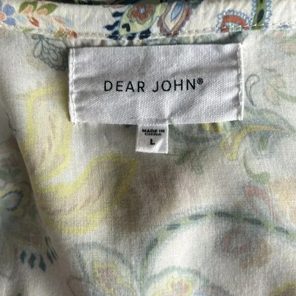 Paisley Floral Multicolor Summer Beach Faith Cinched Dress L - Picture 9 of 10